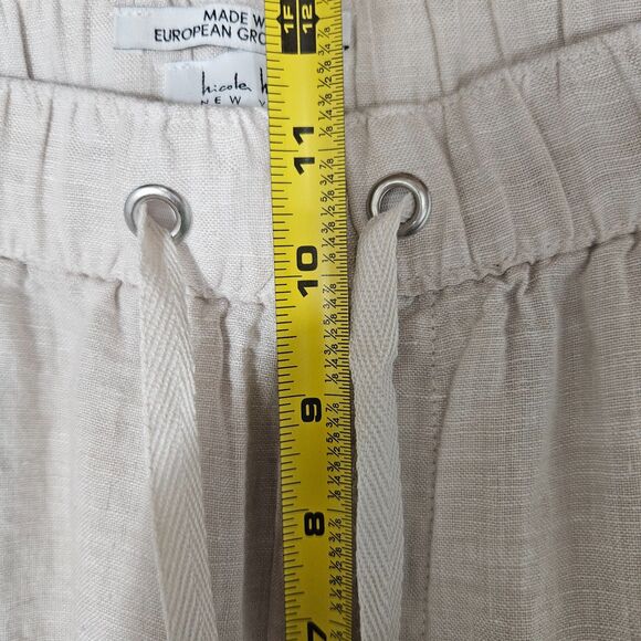 Nicloe Miller Linen Cargo Joggers Size Large European Flax Pull On Pants - Picture 5 of 6